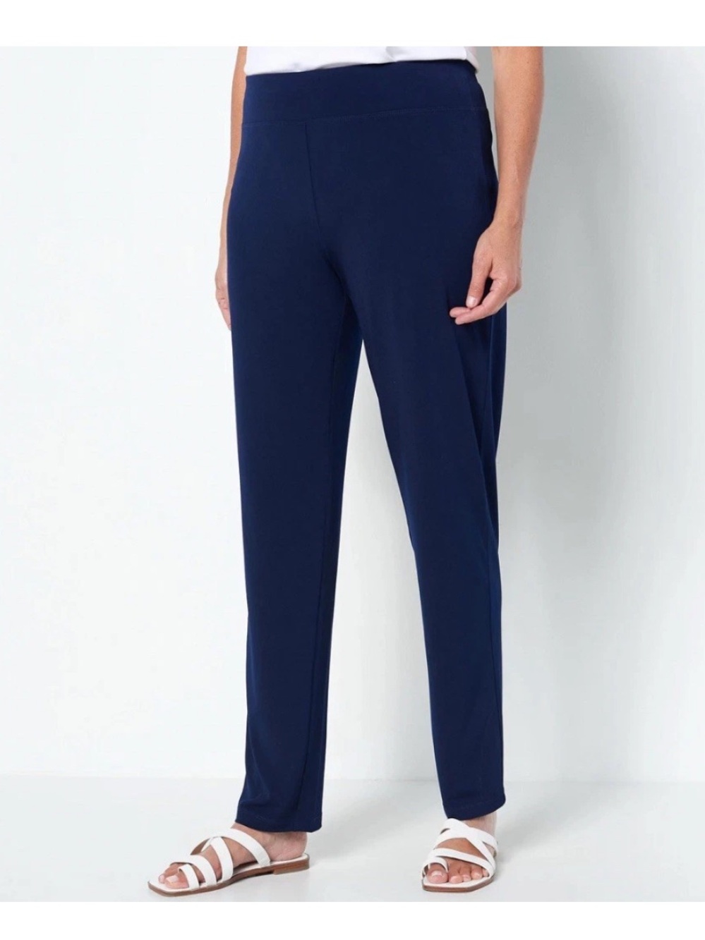 Susan Graver Women’s Ponte Straight Leg Pants Navy Blue Size 1X